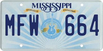 MS license plate MFW664