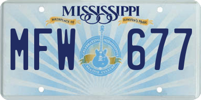MS license plate MFW677