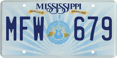 MS license plate MFW679