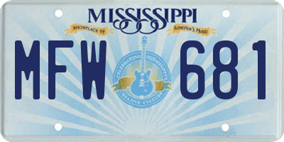 MS license plate MFW681