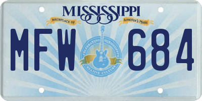 MS license plate MFW684