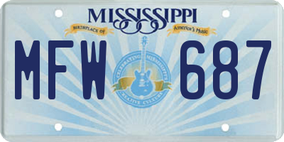 MS license plate MFW687