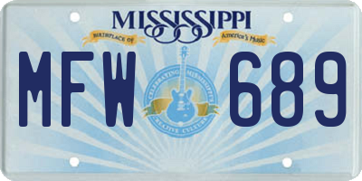 MS license plate MFW689