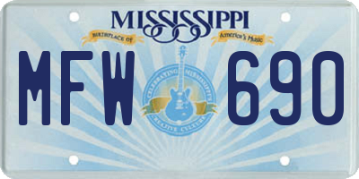 MS license plate MFW690