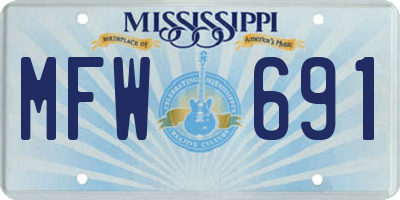 MS license plate MFW691