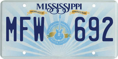 MS license plate MFW692