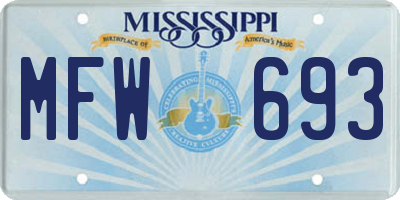MS license plate MFW693