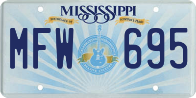 MS license plate MFW695