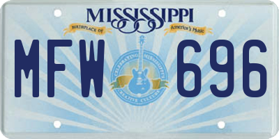 MS license plate MFW696