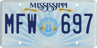 MS license plate MFW697