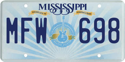 MS license plate MFW698