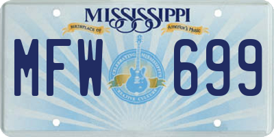 MS license plate MFW699