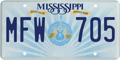MS license plate MFW705