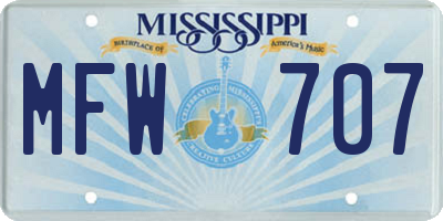MS license plate MFW707