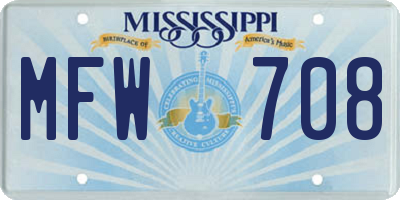 MS license plate MFW708
