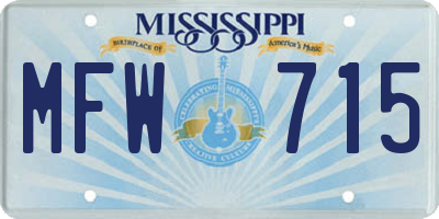 MS license plate MFW715