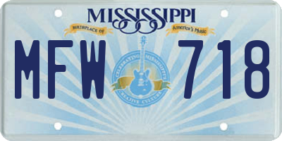 MS license plate MFW718