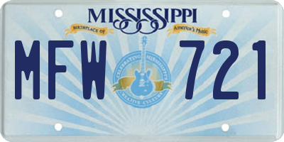 MS license plate MFW721