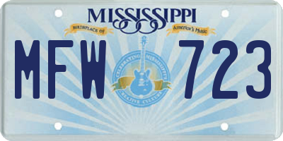 MS license plate MFW723