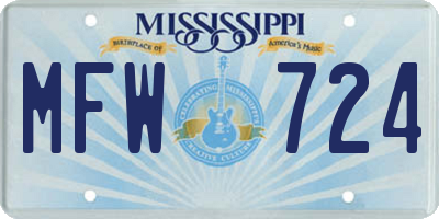 MS license plate MFW724