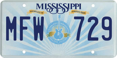 MS license plate MFW729