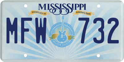 MS license plate MFW732