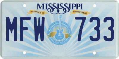 MS license plate MFW733