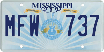 MS license plate MFW737