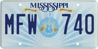 MS license plate MFW740