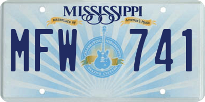 MS license plate MFW741