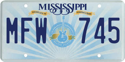 MS license plate MFW745