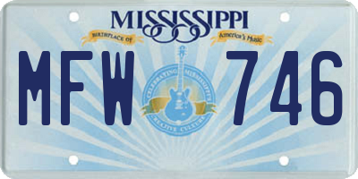 MS license plate MFW746