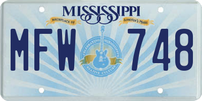 MS license plate MFW748