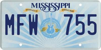 MS license plate MFW755