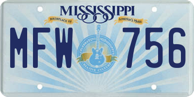 MS license plate MFW756