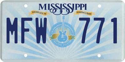 MS license plate MFW771