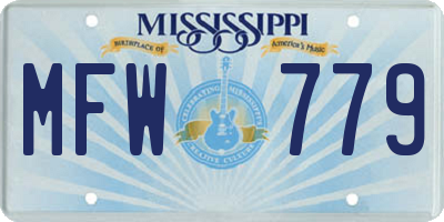 MS license plate MFW779
