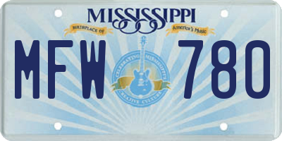MS license plate MFW780