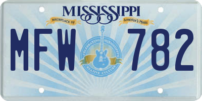 MS license plate MFW782