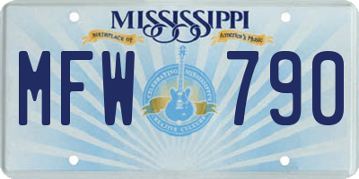 MS license plate MFW790