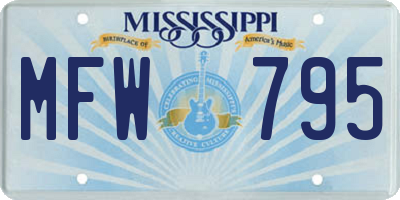 MS license plate MFW795