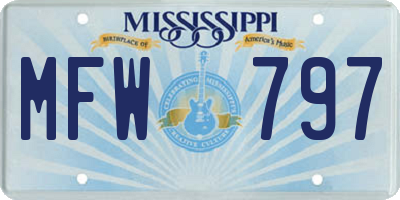MS license plate MFW797