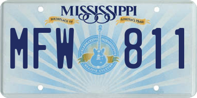 MS license plate MFW811