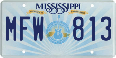 MS license plate MFW813