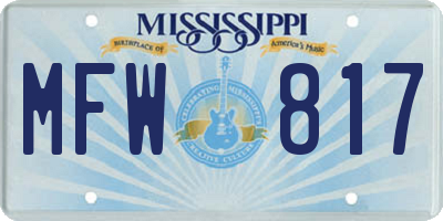 MS license plate MFW817