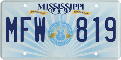 MS license plate MFW819