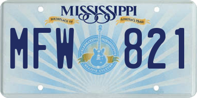 MS license plate MFW821