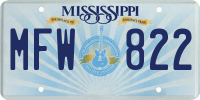 MS license plate MFW822