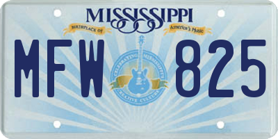 MS license plate MFW825