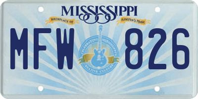 MS license plate MFW826
